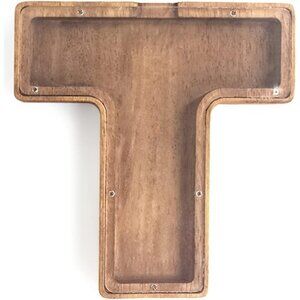 Large Wooden Letter Coin Personalized Piggy Bank